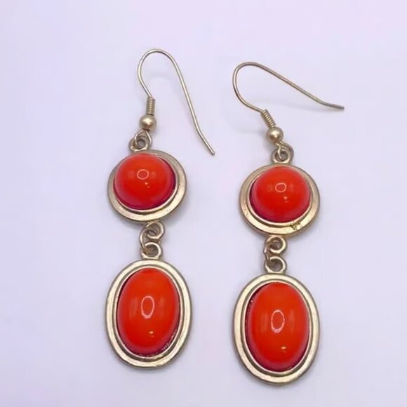 Charter Club Necklace set in orange and gold - Picture 2 of 3